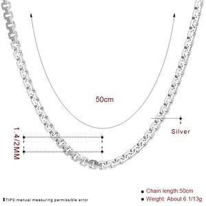 GL64 moda Hip Hop 1,4/2mm joyería fina cubana 925 plata esterlina caja <span class=keywords><strong>veneciana</strong></span> collar de <span class=keywords><strong>cadena</strong></span> de eslabones para hombres y mujeres - Product Image 2