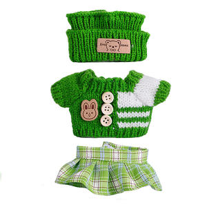 Ensemble de vêtements pour poupée mignonne de 17 cm en gros, accessoires vestimentaires, chaussures en cuir, chemise tricotée, chapeau, tenue pour labubu V1 <span class=keywords><strong>V2</strong></span> V3 - Product Image 1