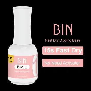 BIN New Arrival Customized Logo 15ml Dip Base Coat NO NEED Activator 1L 15S Fast Dry Dipping Powder Liquid Dip Nail Glue