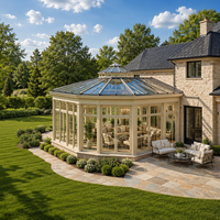Serre en verre Mexin en aluminium, pour jardin, terrasse, patio, espace de vie, sur mesure, préfabriquée, utilisable toute l'année