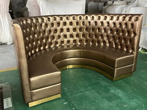 Barato moderno luz lujo cenar restaurantes diseño cuero botón medio círculo curvado restaurante redondo sofá cabinas asientos para <span class=keywords><strong>sal</strong></span> - Product Image 3