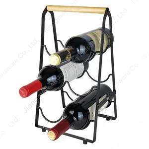 حامل عرض إبداعي تجاري للنبيذ يوضع على طاولة المطبخ حامل نبيذ أصلي للديكور المنزلي