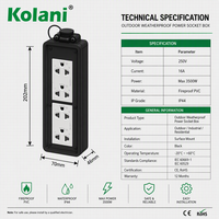 Caja de Conexiones Vertical Industrial Kolani IP44 Resistente a la Intemperie, Montaje en Superficie, PVC Ignífugo para Taller y Construcción