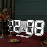 Jam Dinding LED Digital 3D Harga Pabrik Fuzhou Layar Besar Jam Dinding Dekorasi Rumah