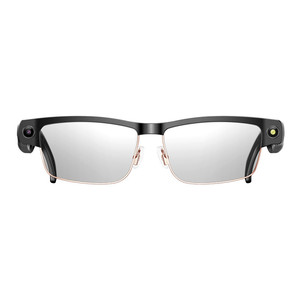 Smart <b>Glasses</b> L802 8MP <b>Camera</b> AI Translation Bluetooth Cycling Sunglasses Black Rim Silver Lens - Product Image 5