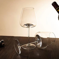Ensemble de 2 verres à vin rouge Shunstone personnalisés de 350 ml, style Bourgogne, fabriqués à la machine, de luxe, réutilisables, à long pied, avec coffret cadeau pour les fêtes