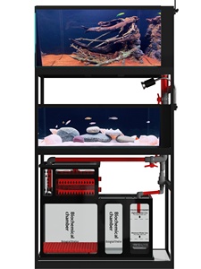 Under Cabinet Fish <strong>Tank</strong> <strong>for</strong> <strong>Turtles</strong> Double Layer Stream Design Glass Material No Water Change Customizable Ultra White - Product Image 5