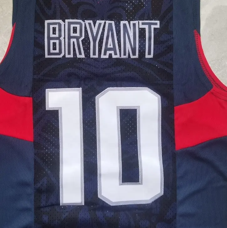 Pronto para enviar KB Bryant azul marinho melhor qualidade costurado basquete Jersey