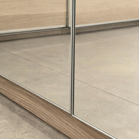Porte de placard à miroir en alliage d'aluminium moderne avec charnières, facile à assembler pour la chambre à coucher
