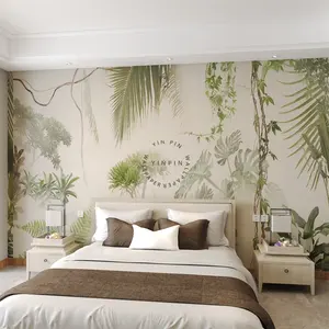Тропический лес обои ботанический сад гостиная ТВ фон настенная роспись