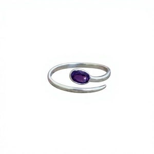 Bague en argent sterling 925 avec pierre précieuse améthyste, tendance, chrétienne, faite à la main, antique, bijoux fins certifiés - Product Image 1