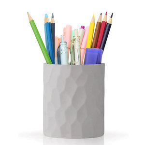 Silicone Pen Holder Cylindrical Cosmetic Storage Pink White Makeup Organizer Eco-Friendly Desk <b>Stationery</b> Container - Product Image 5