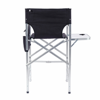 Fauteuil de Réalisateur Haut Professionnel Pliant Noir Sur Mesure pour Maquilleurs Portable et Amélioré