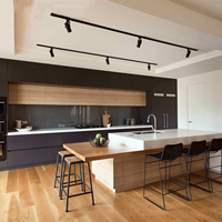Ensemble de meubles de cuisine modulaires modernes en panneaux de particules, meubles de rangement de cuisine, armoires sur mesure, vente en gros directe d'usine, OEM ODM