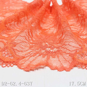 New Product Stretch <strong>Lace</strong> Trim for Underwear Clothing Accessories 18cm <strong>Orange</strong> Flowers Mesh <strong>Fabric</strong> - Product Image 6
