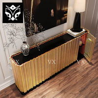Buffet de luxe de haute qualité conçoit un buffet en acier inoxydable buffet doré pour villa