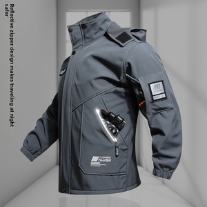 Men <strong>Winter</strong> Work Uniform Set Fleece Lined Waterproof Outdoor Labor Protection <strong>Clothes</strong> - Product Image 4
