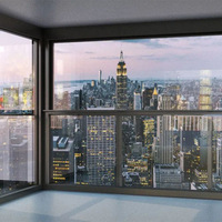 Ventana Eléctrica Inteligente de Acero Inoxidable de Foshan, Puertas y Ventanas Personalizadas Dexinglan, Red para Balcón, Automática, Estilo Posmoderno
