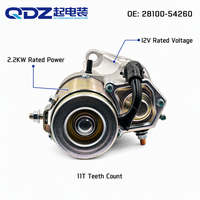 Démarreur QDZ pour Toyota Hiace Hilux Dyna LN167 LH172 5L 5L-E Diesel 12V 2.2KW 10T OE 28100-54261 28100-54491 Démarreur Dinamo Hiace