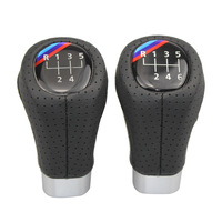 Pour BMW E46 E87 E90 E91 E92 E93 E81 F20 F30, poignée de levier de vitesses en cuir ergonomique cousue à la main, housse en cuir noir, 5/6 vitesses