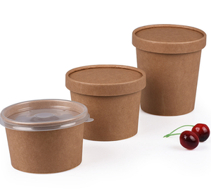 Conteneurs faits sur commande biodégradables d'emballage de nourriture de bols de papier de salade d'impression avec le couvercle de papier - Product Image 4