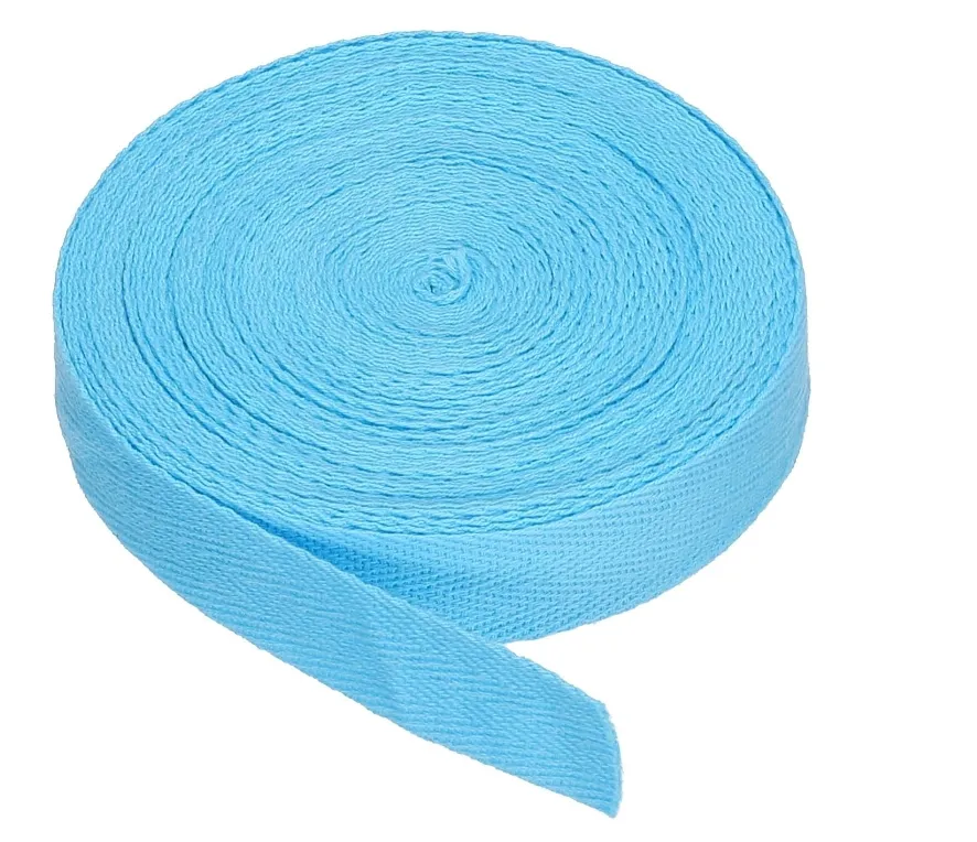 HONGYI 3/4 Inch Cotton Twill Tape 10 Yards Blue Bias Binding Ribbon Herringbone Webbing Trim for Sewing Gift Wrapping Craft DIY
