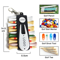 Support de rangement personnalisé pour 12 t-shirts de golf, marqueur de balle en plastique, outil pour le gazon de golf, mini-set de crayons, accessoires de golf