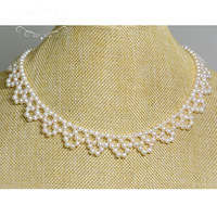 Collier long en perles, chaîne de pull, double rangée, design floral perlé, alliage, accessoires tendance automne-hiver, collier en perles
