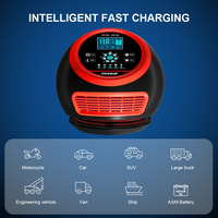 Chargeur de batterie de voiture 12V 20A Chargeur intelligent de batterie au plomb-acide pour voitures Portable 24V 10A