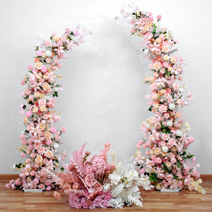 DKB <b>Best</b> Selling Wedding Backdrop Customized Asymmetrical <b>Artificial</b> Silk Rose Arch Multi-Color Natural Real Touch - Product Image 1