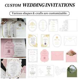 Ensemble de cartes de <span class=keywords><strong>mariage</strong></span> de luxe <span class=keywords><strong>en</strong></span> relief floral, décoré de pompons, blanc crème, papeterie de <span class=keywords><strong>mariage</strong></span>, logo personnalisé, imprimé <span class=keywords><strong>en</strong></span> typographie, peint à la main - Product Image 4