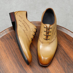 Chaussures habillées pour hommes en cuir véritable, style moderne, faites à la main, à talons bas, confortables et décontractées, sur mesure - Product Image 2