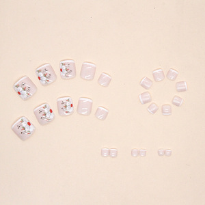 F055 vente en gros 24 pièce/boîte <span class=keywords><strong>faux</strong></span> bout court de concepteur presse sur les <span class=keywords><strong>ongles</strong></span> d'orteil presse sur personnalisé presse sur les <span class=keywords><strong>ongles</strong></span> d'orteil - Product Image 4