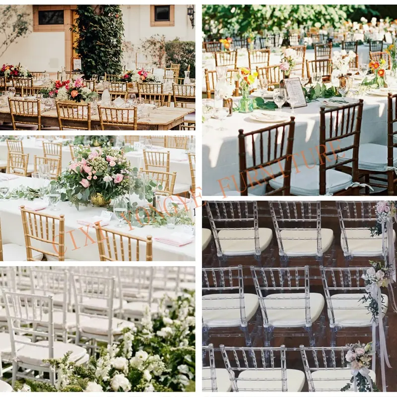 Clear Transparent Colored wedding hotel banquet party Resin Sillas Tiffany Chiavari Chair