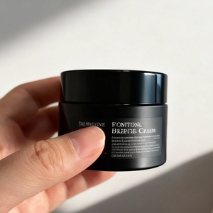 Vasetto Cosmetico in <span class=keywords><strong>Vetro</strong></span> Nero Opaco Personalizzato di Lusso 30g 20g 50g 50ml 100g 100ml con Coperchio - Product Image 1