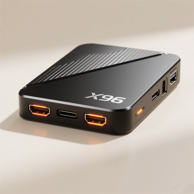 Amlogic S905X4 OEM/ODM 5G Quad Core Android 14 WiFi TV Box Remote Control 4GB RAM 8K Media Streaming Hub Office Use
