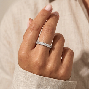 Schmuck Großhandel S925 Sterling Silber VVS 2,5mm Einreihiger Moissanit-Ring Tennis-Diamantring Einfacher Ring für Männer und Frauen - Product Image 5