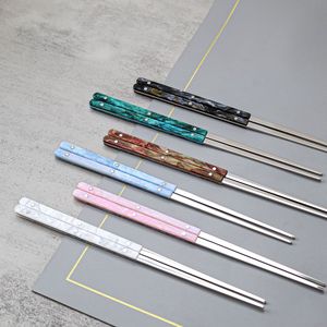 Stainless Steel Chopsticks 304 <b>Mirror</b> Polished <b>Acrylic</b> Handle Home Western Dining Cutlery Gift Set - Product Image 4