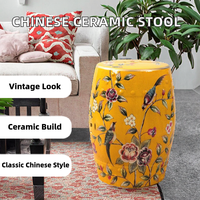 Banc, tabouret, ottoman en céramique de porcelaine au design chinois traditionnel, pour hôtel, salle à manger, salon, chambre, extérieur, décoration intérieure, motif fleurs et oiseaux