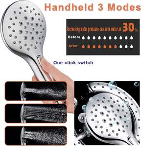 2025 Hot Selling Product High Pressure <strong>Hand</strong> <strong>Held</strong> <strong>Shower</strong> <strong>Head</strong> &amp; <strong>Rain</strong> <strong>Shower</strong> <strong>Head</strong> 2-IN-1 <strong>Shower</strong> <strong>Head</strong> Sert - Product Image 3