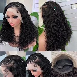 Tresse Water Wave 13 par 4 Perruque Frontale 100% Cheveux Humains Garantie Cheveux - Product Image 1