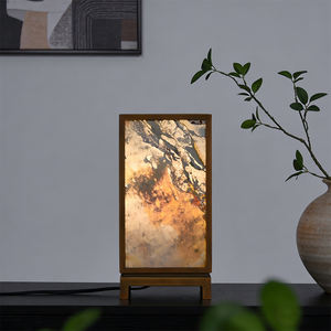 Elegantly Modern Eco-Friendly <b>LED</b> Warm <b>Light</b> Middle Bronze Natural Stone Table Lamp for <b>Tea</b> House Restaurant Livingroom - Product Image 5