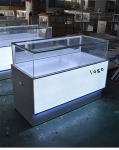 ตู้โชว์โทรศัพท์มือถือแบบกระจกทันสมัยเป็นมิตรกับสิ่งแวดล้อมพร้อมไฟ LED และเคาน์เตอร์ร้านค้า - Product Image 2