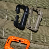 Mousquetons tactiques en plastique Grimloc avec anneau en D et boucle de verrouillage, accessoires pour système Molle pour sac à dos d'extérieur