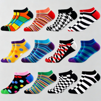 Chaussettes basses colorées et amusantes pour hommes, femmes et adolescents – Nouveauté fantaisie, décontractées, en coton peigné – Idée cadeau