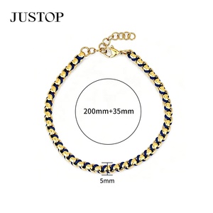 สร้อยข้อมือแบบโซ่สีสันหลากหลายสั่งทำได้ ขายส่ง สแตนเลส 316L ชุบทอง 18K PVD ไม่ลอก - Product Image 1