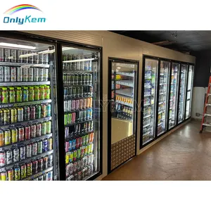 Energy Saving Display Walk In Cooler with Shelf, Glass Door Walk In Cooler