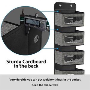 Over the Door 5 Large Pockets Foldable Hanging Closet Storage Organizer <b>Shelf</b> With <b>Hook</b> - Product Image 6