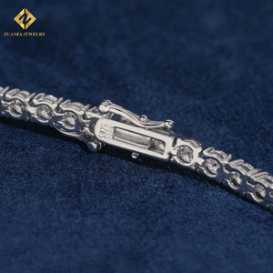 Luxury Classic Unisex White Gold 3mm 4mm Sterling Silver S925 Hip Hop Lab Grown Diamond Tennis Bracelet With IGI Certificate - Product Image 4