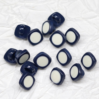Kancing Plastik Persegi Grosir Pabrik Ready Stock, Kancing ABS Enamel Putih untuk Pakaian Anak dan Rok Wanita